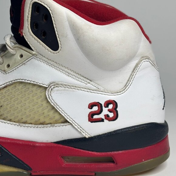 Nike Air Jordan 5 Retro “Fire Red” 2013 Black White Tongue Sneakers - Picture 7 of 12